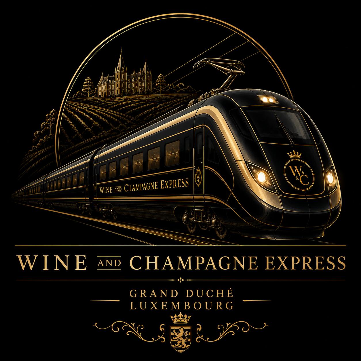Logo figuratif Wine and Champagne Express, Grand Duché Luxembourg