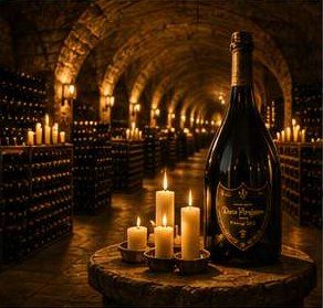 Cave voûtée éclairée aux chandelles